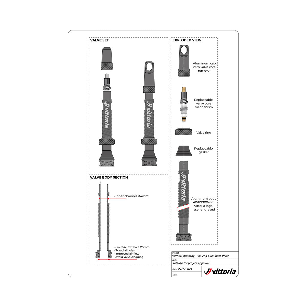 Vittoria Tubeless Multiway Valves 60mm